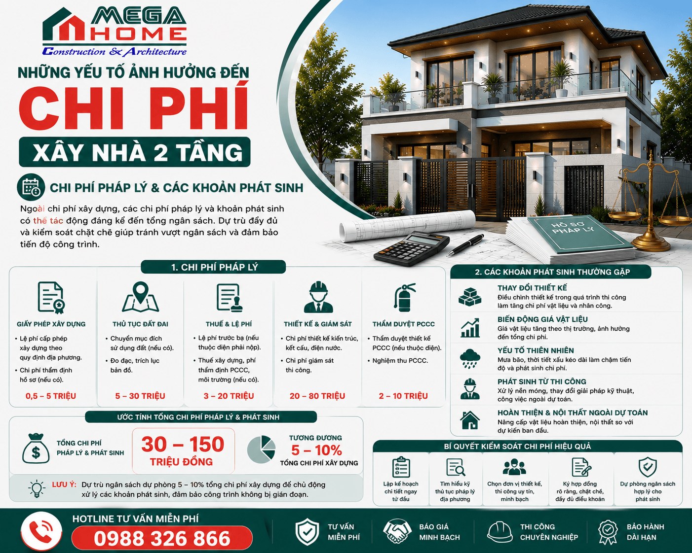 Cách tính chi phí xây nhà 2 tầng cần có chi phí pháp lý và các khoản phát sinh Cách tính chi phí xây nhà 2 tầng cần có chi phí pháp lý và các khoản phát sinh