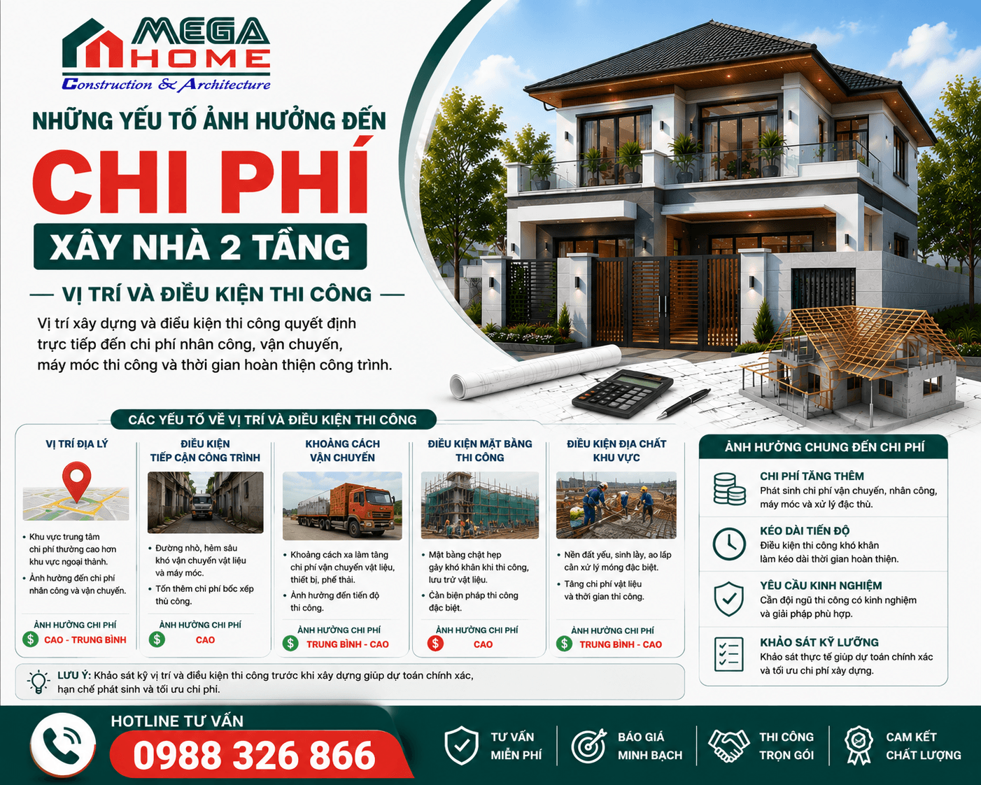 Cách tính chi phí xây nhà 2 tầng theo vị trí và điều kiện thi công Cách tính chi phí xây nhà 2 tầng theo vị trí và điều kiện thi công