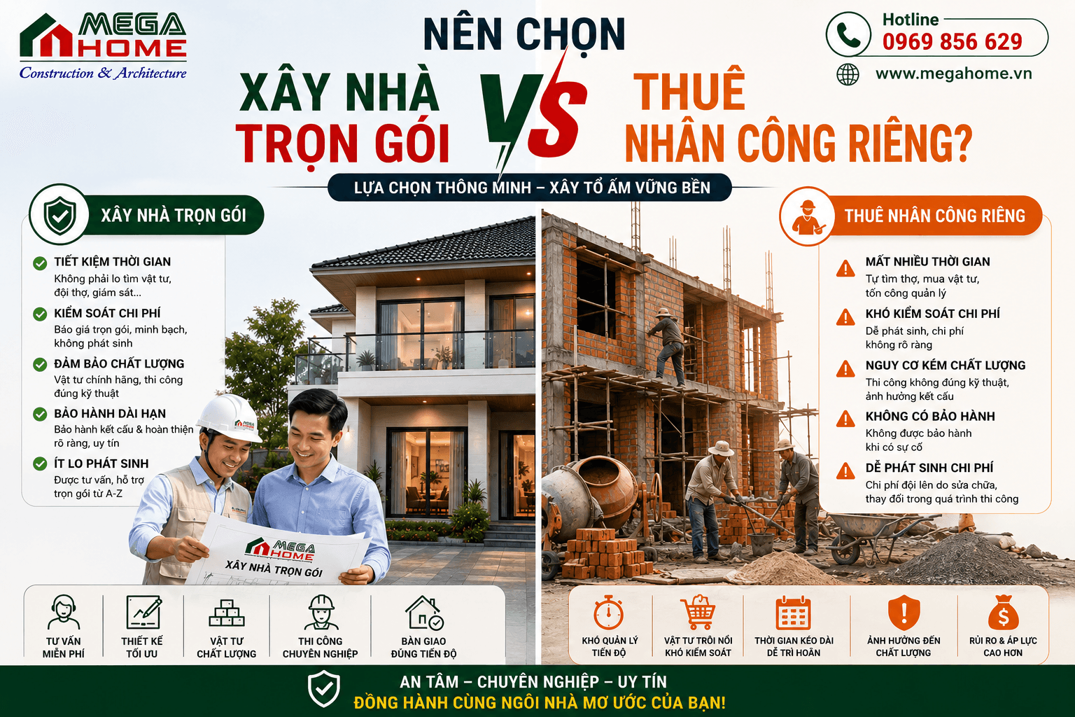 Nên Chọn Xây Nhà Trọn Gói Hay Thuê Nhân Công Riêng? Nên Chọn Xây Nhà Trọn Gói Hay Thuê Nhân Công Riêng?